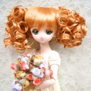 Wig / 8-9 inch / Twin-tails Volume Curls with Bangs (Goldenrod #140)