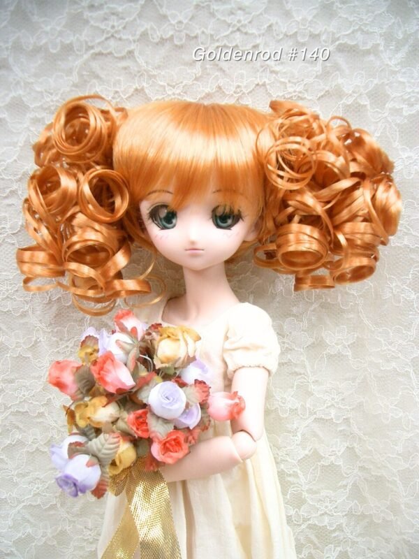 Wig / 8-9 inch / Twin-tails Volume Curls with Bangs (Goldenrod #140)