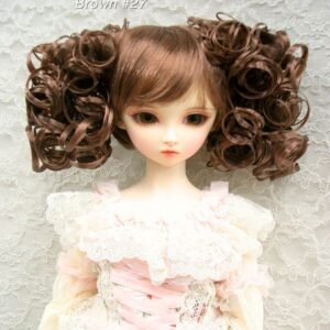 Wig / 9-10 inch / Twin-tails Volume Curls with Bangs (Brown #27)