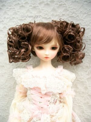 Wig / 9-10 inch / Twin-tails Volume Curls with Bangs (Brown #27)