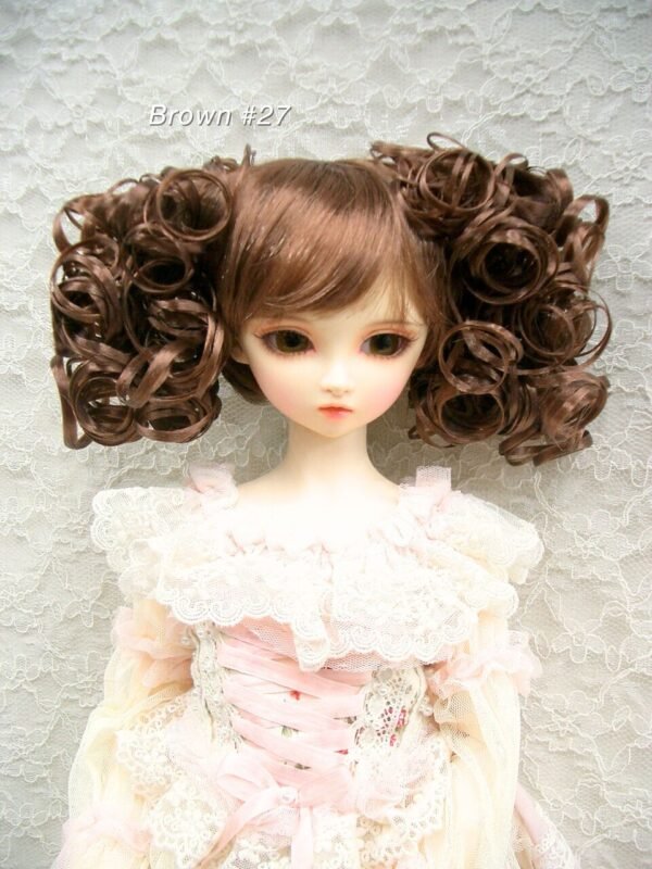 Wig / 9-10 inch / Twin-tails Volume Curls with Bangs (Brown #27)