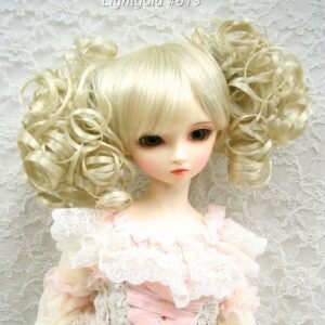 Wig / 9-10 inch / Twin-tails Volume Curls with Bangs (Lightgold #613)