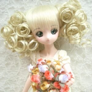 Wig / 8-9 inch / Twin-tails Volume Curls with Bangs (Lightgold #613)