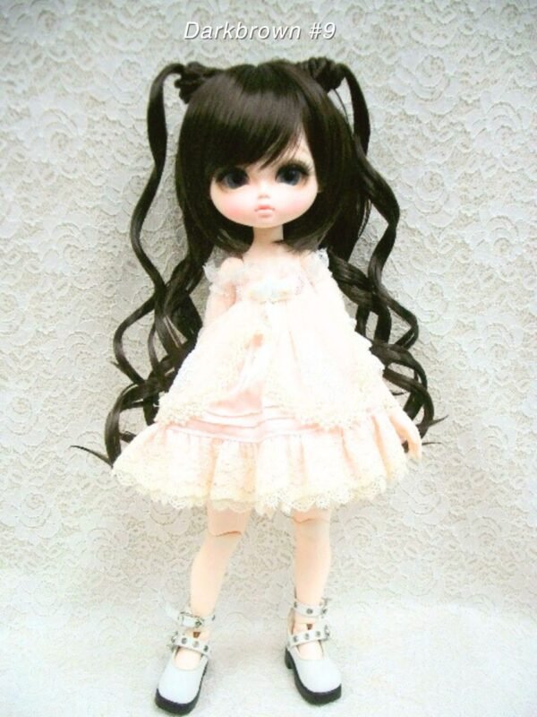 Wig / 11-12 inch / Twin-tails Loose Curly  (Darkbrown #9)