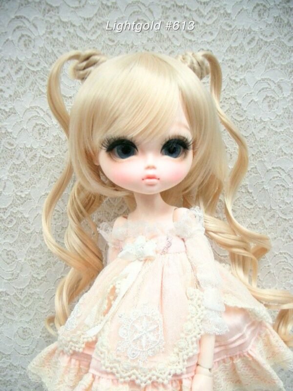 Wig / 11-12 inch / Twin-tails Loose Curly  (Lightgold #613)