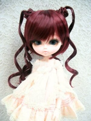 Wig / 11-12 inch / Twin-tails Loose Curly  (Wine #118)