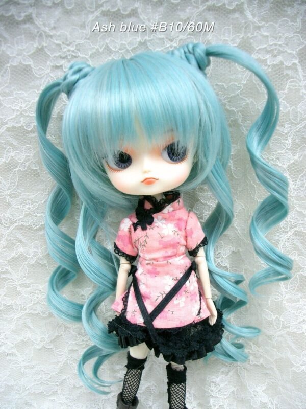 Wig / 8-9 inch / Twin-tails Loose Curly (Ash blue #B10/60M)