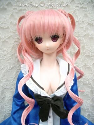 Wig / 8-9 inch / Twin-tails Loose Curly (Metallic pink #R615/25M)