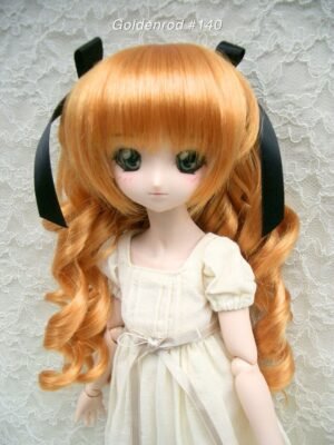 Wig / 8-9 inch / Ribbon Twin-tails Curly (Goldenrod #140)