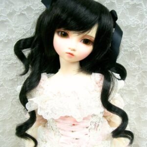 Wig / 9-10 inch / Ribbon Twin-tails Curls (Black #2)