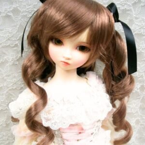 Wig / 9-10 inch / Ribbon Twin-tails Curls Brown (#27)