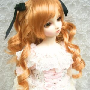 Wig / 9-10 inch / Ribbon Twin-tails Curls Brown (Goldenrod #140)