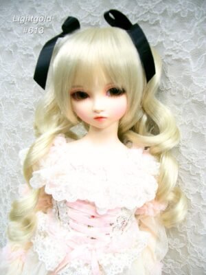 Wig / 9-10 inch / Ribbon Twin-tails Curls Brown (Lightgold #613)