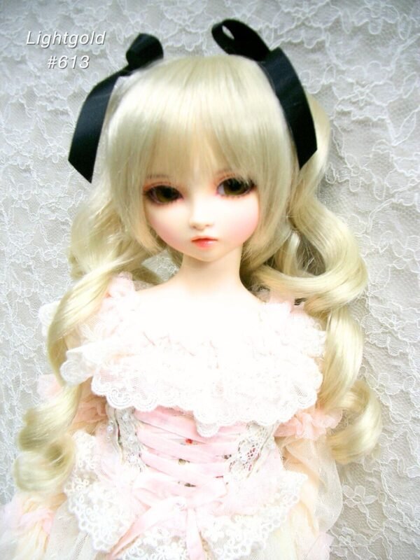 Wig / 9-10 inch / Ribbon Twin-tails Curls Brown (Lightgold #613)