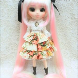 Wig / 8-9 inch / Ribbon Long Twin-tails (Snow pink #K19/K1HL)