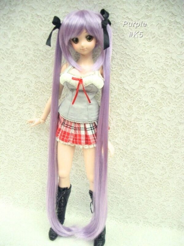 Wig / 8-9 inch / Ribbon Long Twin-tails (Purple #K5)