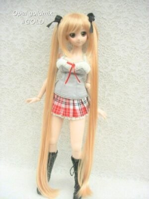 Wig / 8-9 inch / Ribbon Long Twin-tails (Opal Goldmix #GOLD)