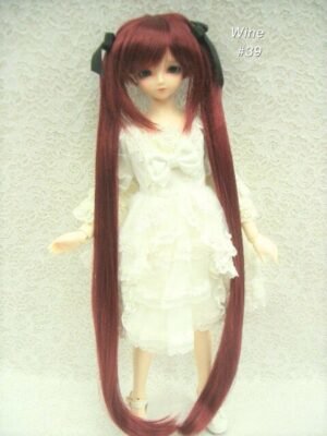 Wig / 8-9 inch / Ribbon Long Twin-tails (Wine #39)
