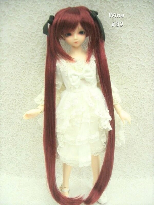 Wig / 8-9 inch / Ribbon Long Twin-tails (Wine #39)