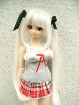 Wig / 8-9 inch / Ribbon Twin-tails (#White)