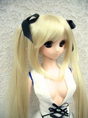 Wig / 8-9 inch / Ribbon Twin-tails (Ivory #KB88)
