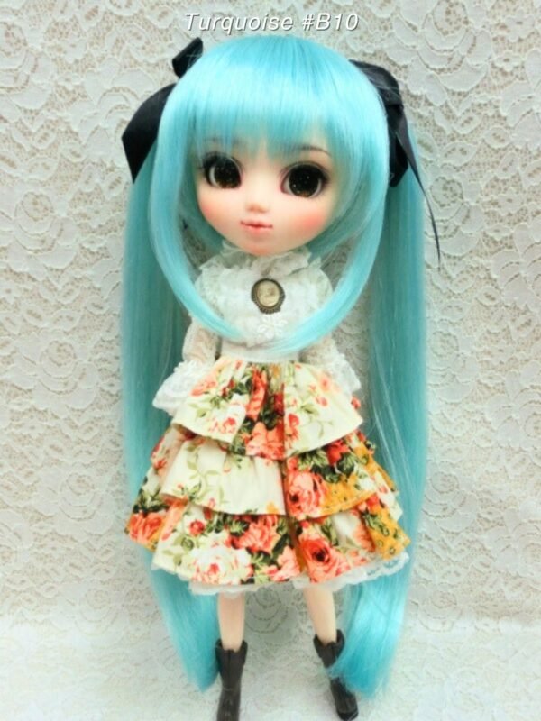 Wig / 8-9 inch / Ribbon Twin-tails (Turquoise #B10)