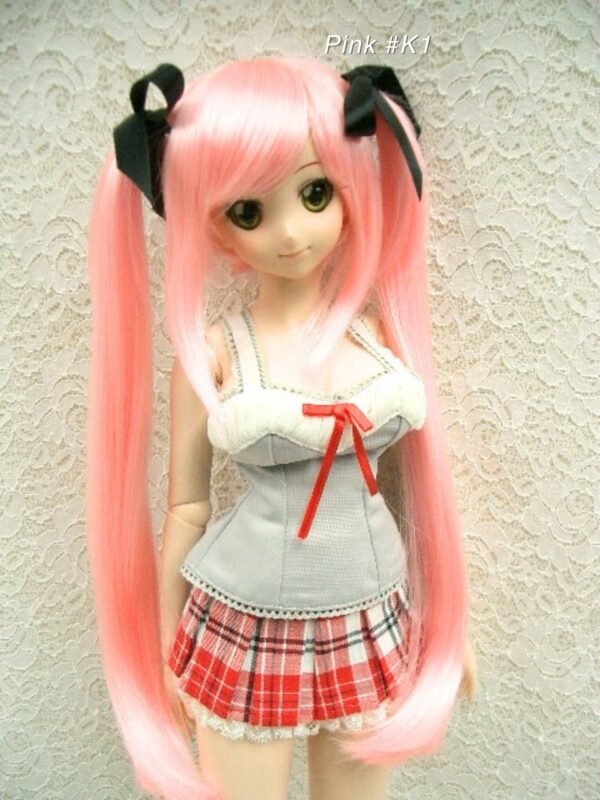Wig / 8-9 inch / Ribbon Twin-tails (Pink #K1)