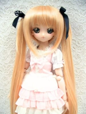 Wig / 8-9 inch / Ribbon Twin-tails (Opal goldmix #GOLD)