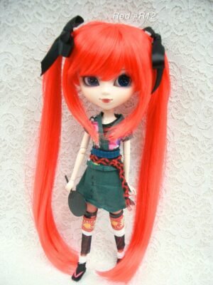Wig / 8-9 inch / Ribbon Twin-tails (Red #R12)