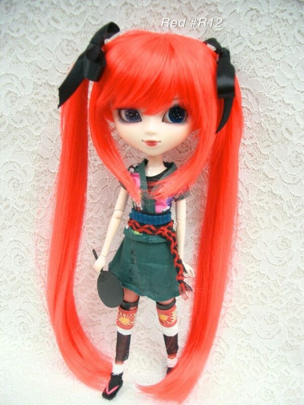 Wig / 8-9 inch / Ribbon Twin-tails (Red #R12)