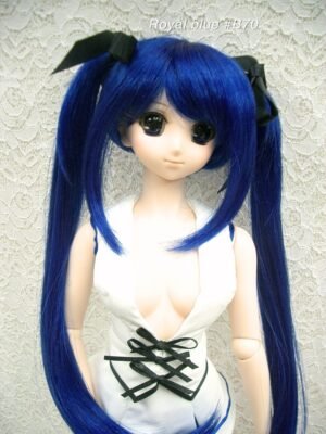 Wig / 8-9 inch / Ribbon Twin-tails (Royal blue #B70)