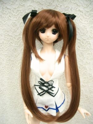 Wig / 8-9 inch / Ribbon Twin-tails (Sepia #30)