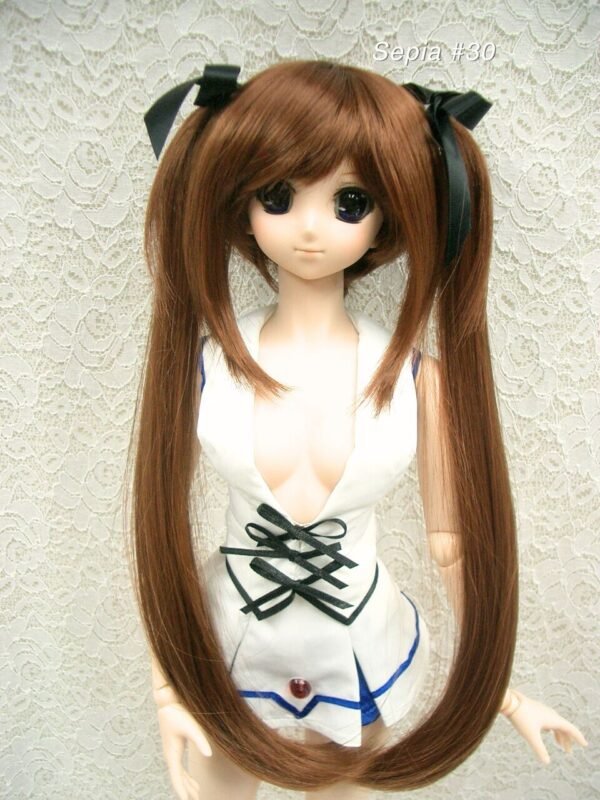 Wig / 8-9 inch / Ribbon Twin-tails (Sepia #30)
