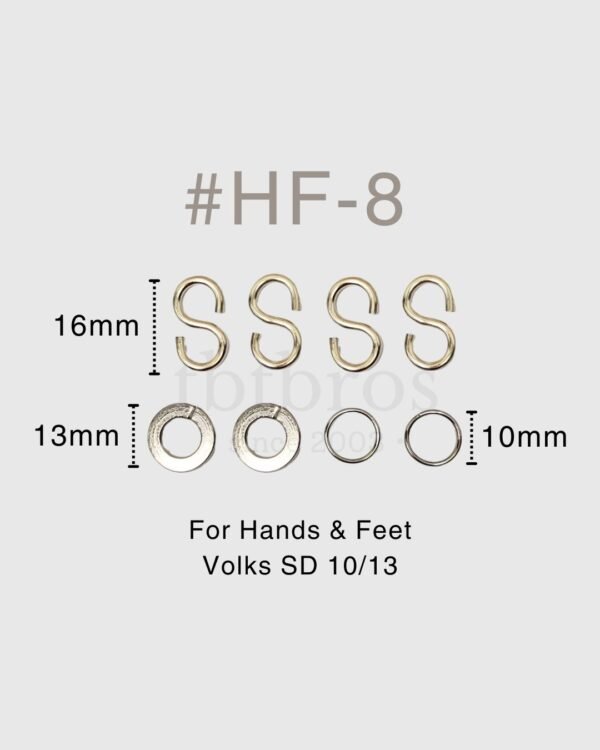 BJD Stainless Steel S-hook #HF-8 (For Hands & Feet)