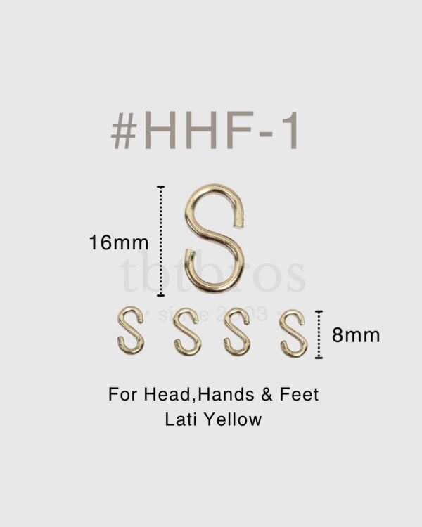 BJD Stainless Steel S-hook #HHF-1 (For Head,Hands & Feet)