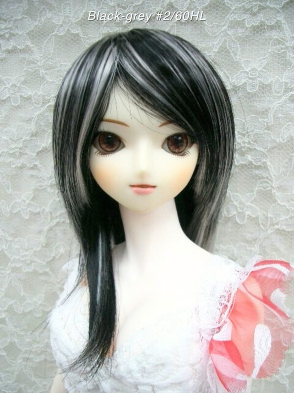 Wig / 8-9 inch / Semi-long Layer (Black-grey #2/60HL)