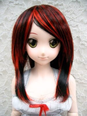 Wig / 8-9 inch / Semi-long Layer (Black-red #2/K7HL)