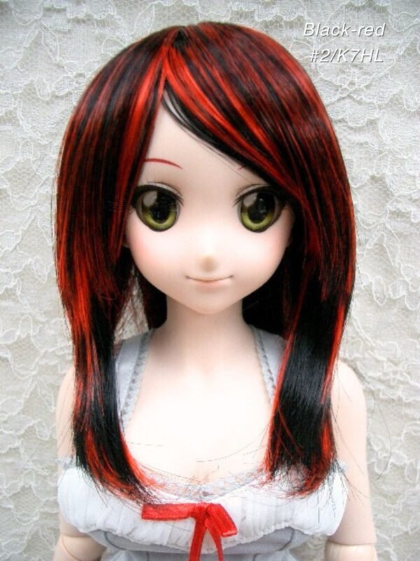 Wig / 8-9 inch / Semi-long Layer (Black-red #2/K7HL)