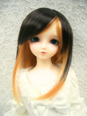 Wig / 8-9 inch / Semi-long Layer (Darkbrown-goldenrod #5/140)
