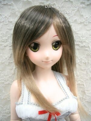 Wig / 8-9 inch / Semi-long Layer (Darkbrown-midbrown #4/16T)