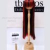 Wig / 7-8 inch / Long Straight *28cm (Black-red Highlight #2/K7HL)